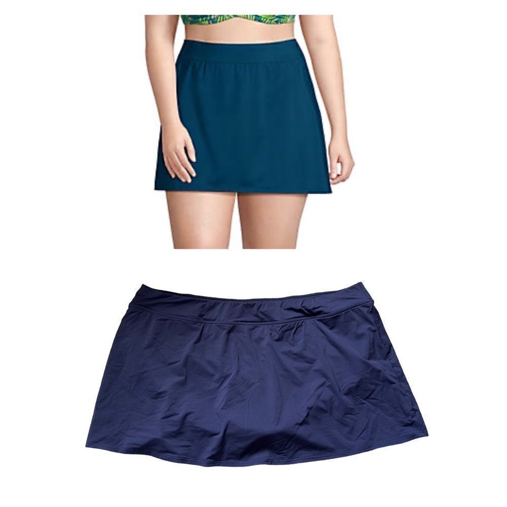 Lands’ End Women's Plus Size Tummy Control Swim Skirt Swim Bottoms Size 24W
